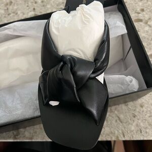 Saks Fifth Avenue Black Leather Sandals